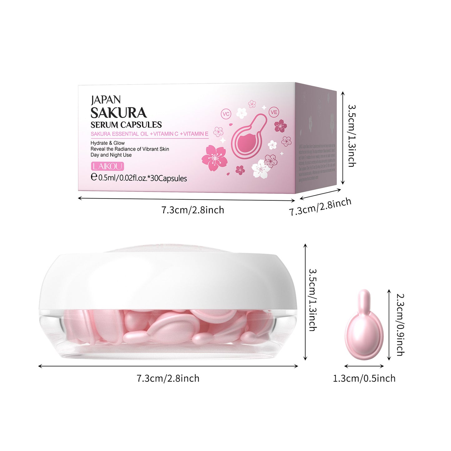LAIKOU -Sakura Capsule Hydrating 30 Capsules * 0.5ml