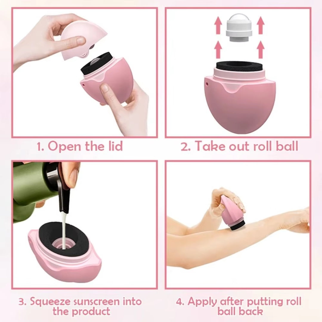 Silicone Suncream Roller Applicator – Mess-Free, Refillable, Travel-Ready
