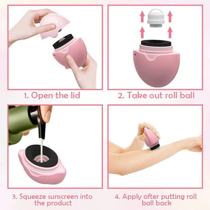 Silicone Suncream Roller Applicator – Mess-Free, Refillable, Travel-Ready